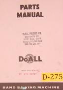 DoAll-Doall 2013-2 & 2013-20, Vetical Band Saw, Parts and Drawings Manual-2013-2-2013-20-01